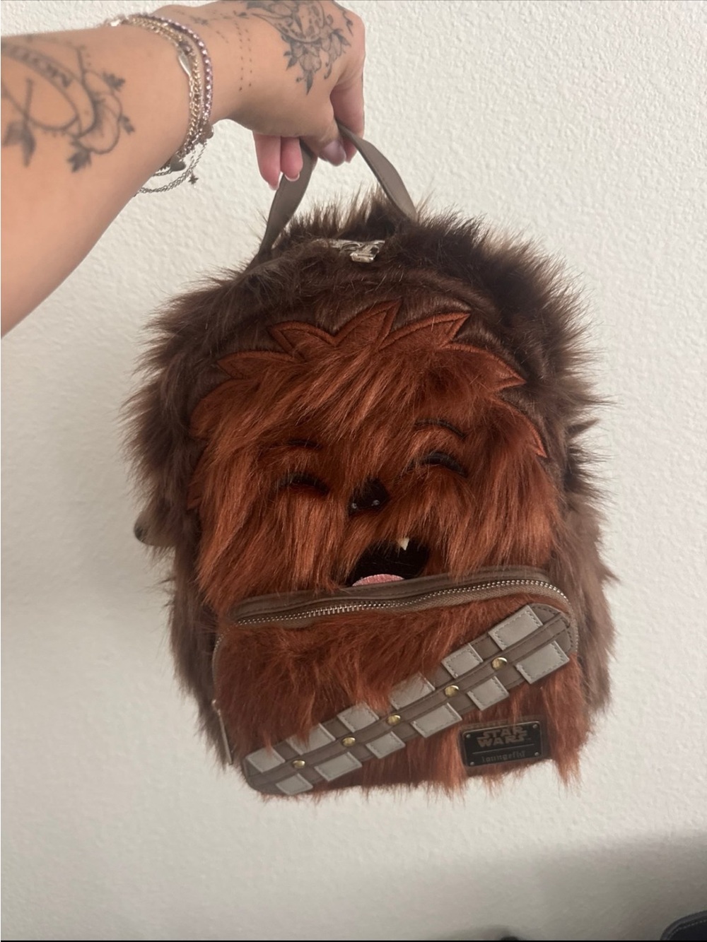 Rare Loungefly Chewbacca Faux Fur Mini Backpack - Brown